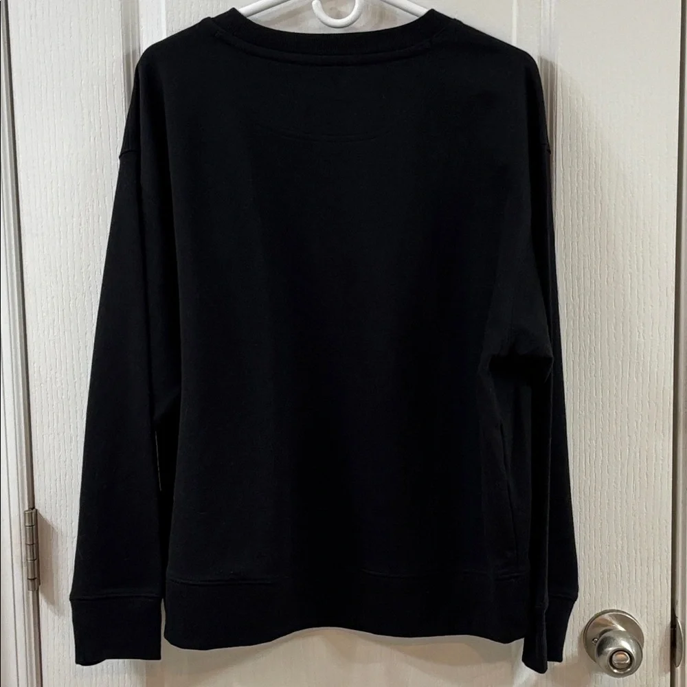 NWT Karl Lagerfeld Paris Long Sleeve Black Top Sweatshirt - Picture 7 of 8